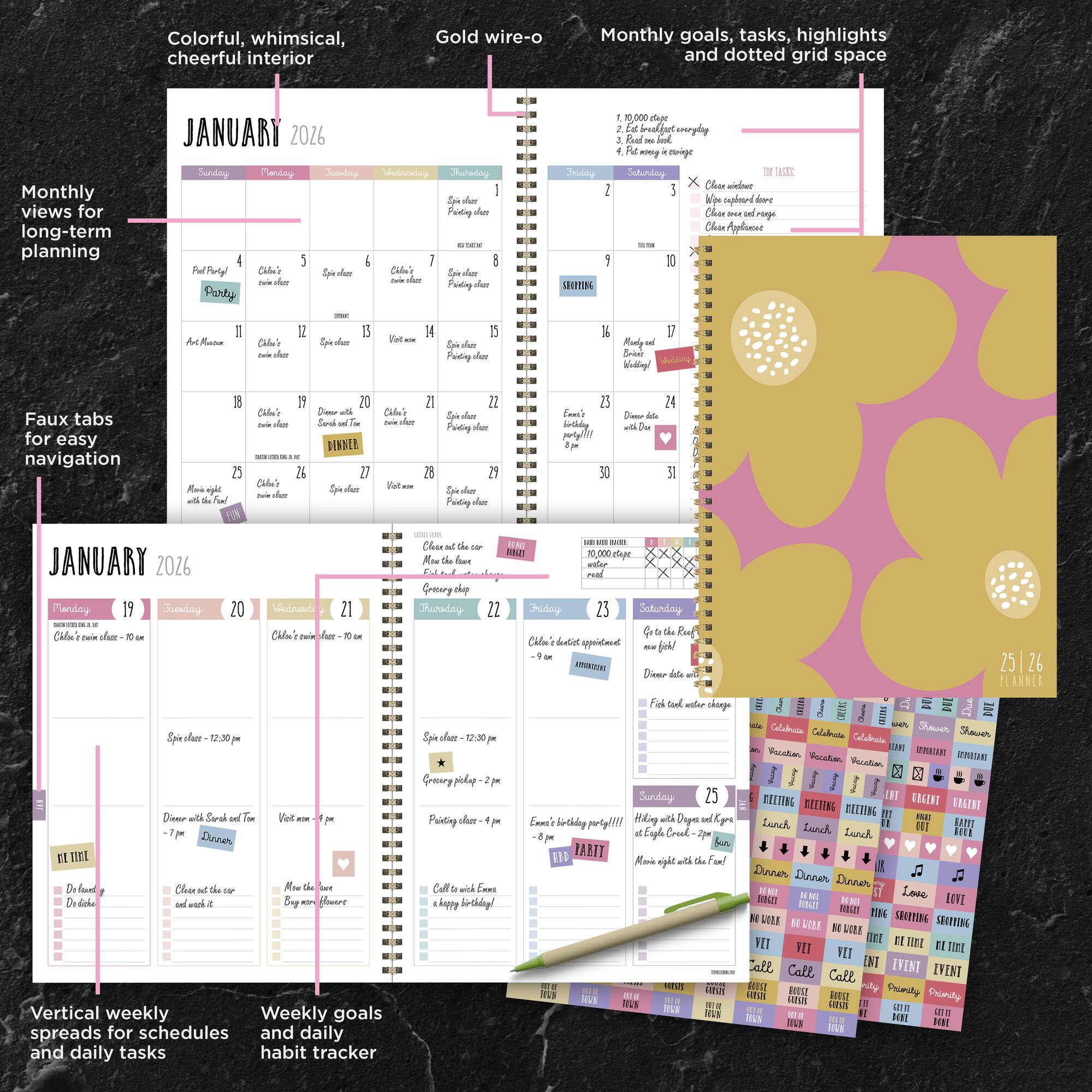 TF Publishing 2025-2026 Biggest Blooms Large Weekly/Monthly Planner